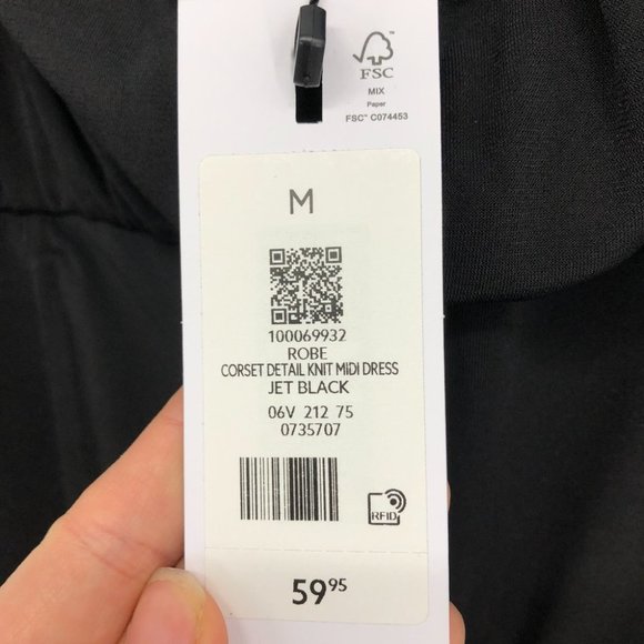 NWT Dynamite Black midi corset detail cami dress Medium - Picture 8 of 14